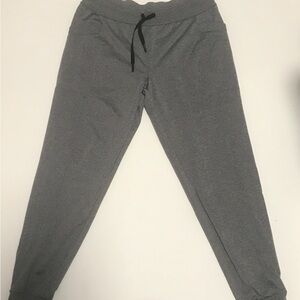 Gray Jogger Pants with Black Drawstring